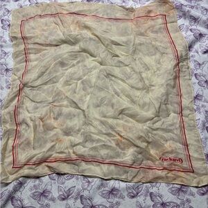 Vintage Cacharel Silk Red and White Square Scarf